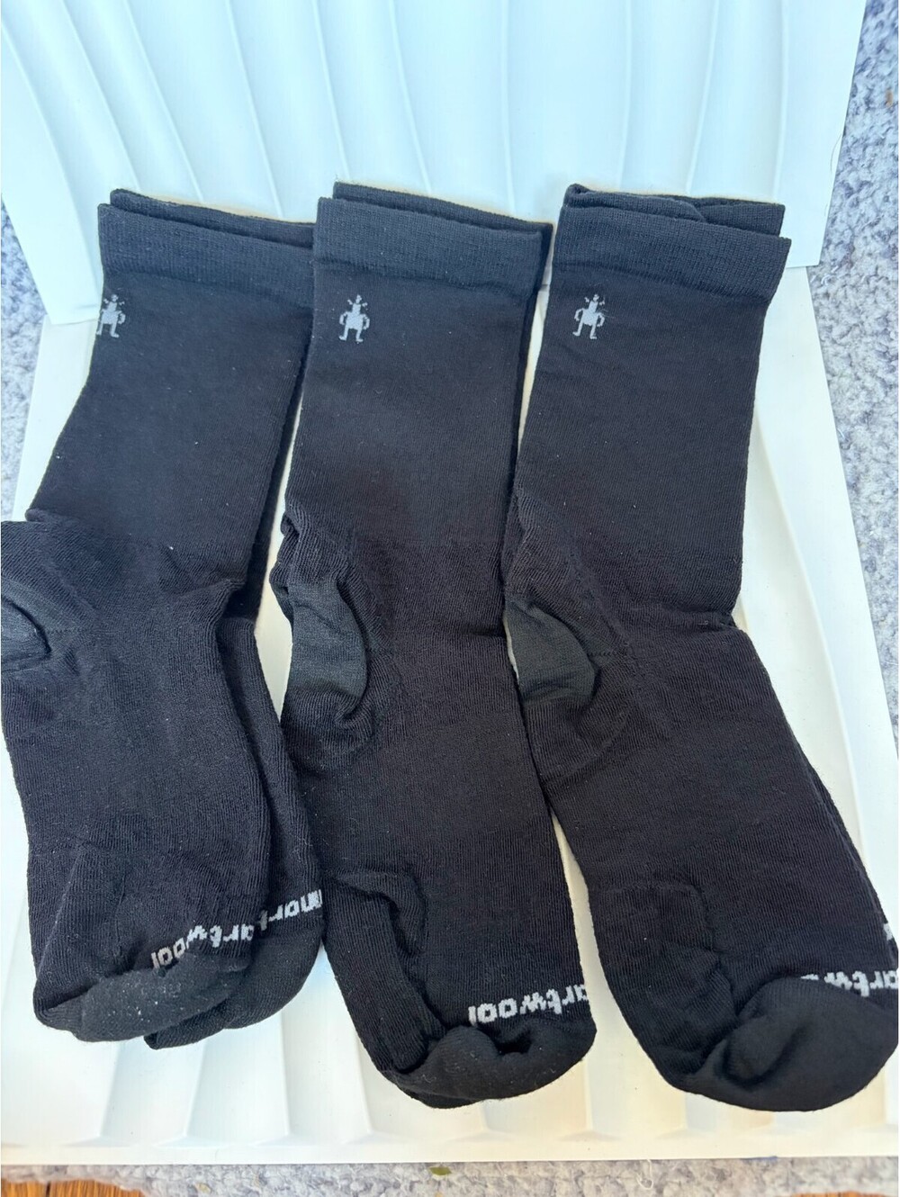 Smartwool Crew Socks Lot of 3 Black Merino Wool Mid Crew Size M/D NWOT